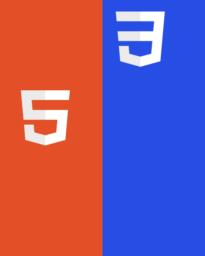 Ícone do HTML e do CSS usados como fundo