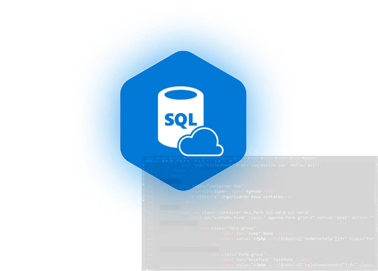 Ícone do SQL usado como fundo