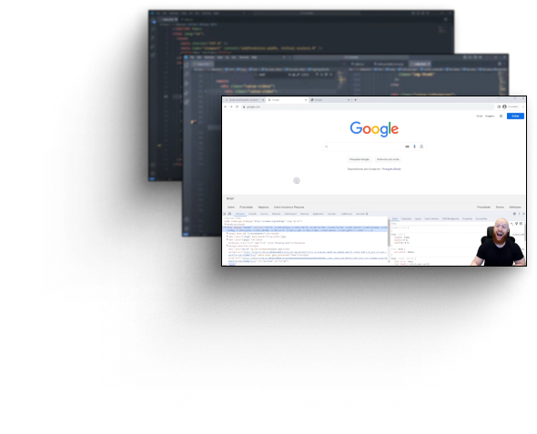 Três imagens de aulas do curso de HTML e CSS